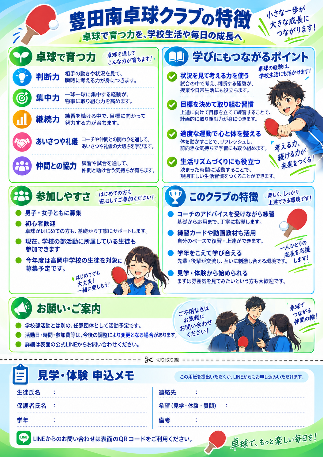 現在の募集チラシ裏面のサムネイル